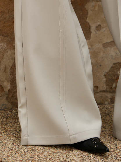 Personsoul Grey Tailoring Trousers-IYAMIUIO