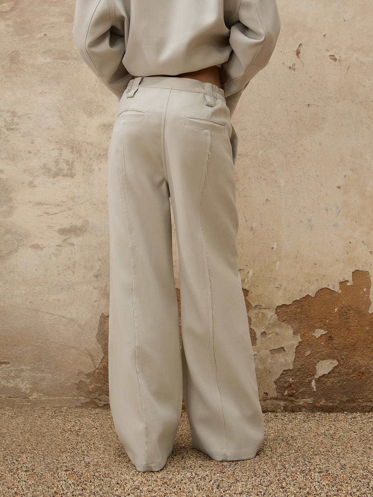 Personsoul Grey Tailoring Trousers-IYAMIUIO