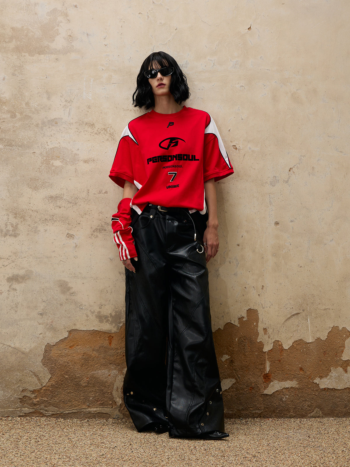 Personsoul Split Sleeve Racing T-shirt-IYAMIUIO