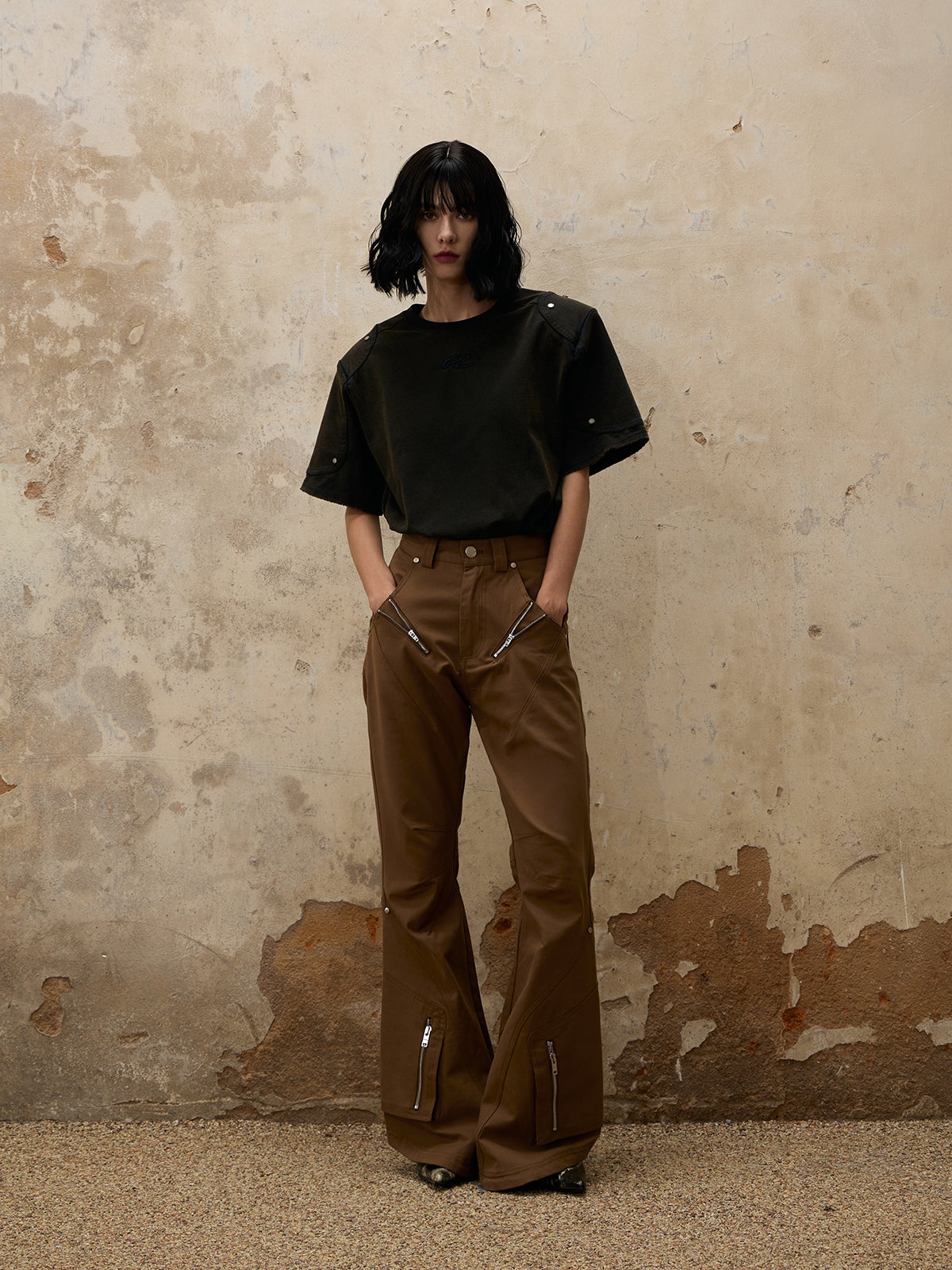 Personsoul Tight Cargo Pants-IYAMIUIO