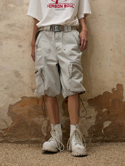 Personsoul Cargo Pocket Shorts-IYAMIUIO