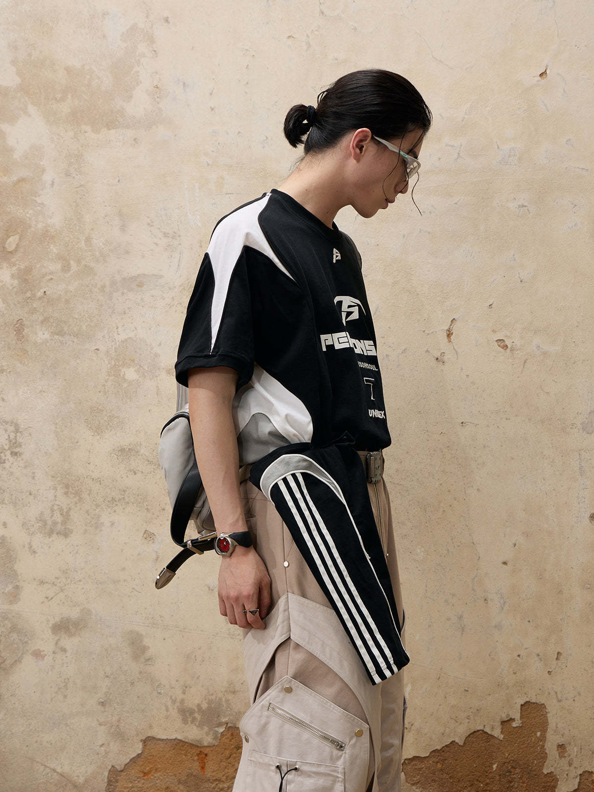 Personsoul Split Sleeve Racing T-shirt-IYAMIUIO