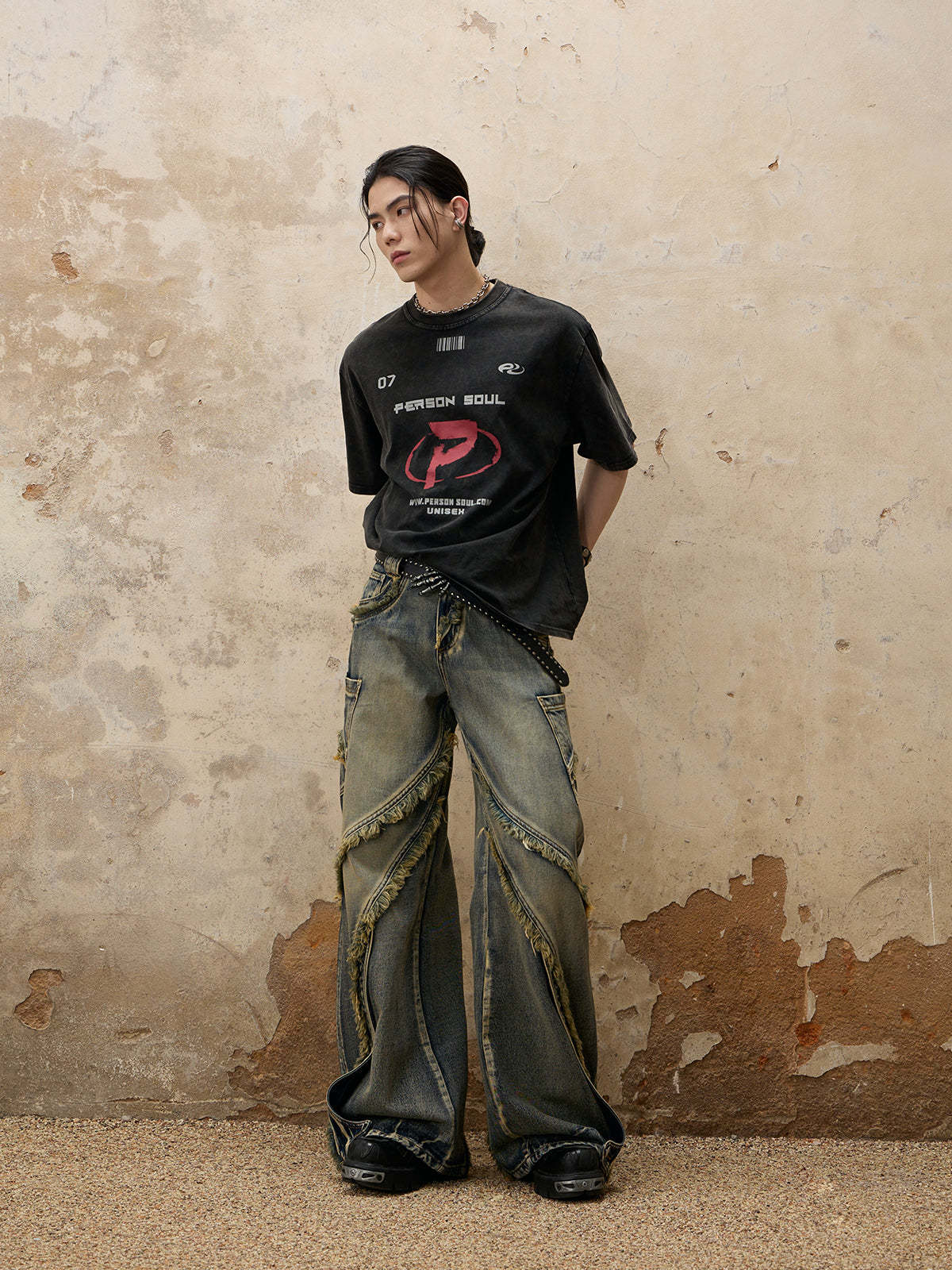 Personsoul Wash Vintage T-shirt-IYAMIUIO