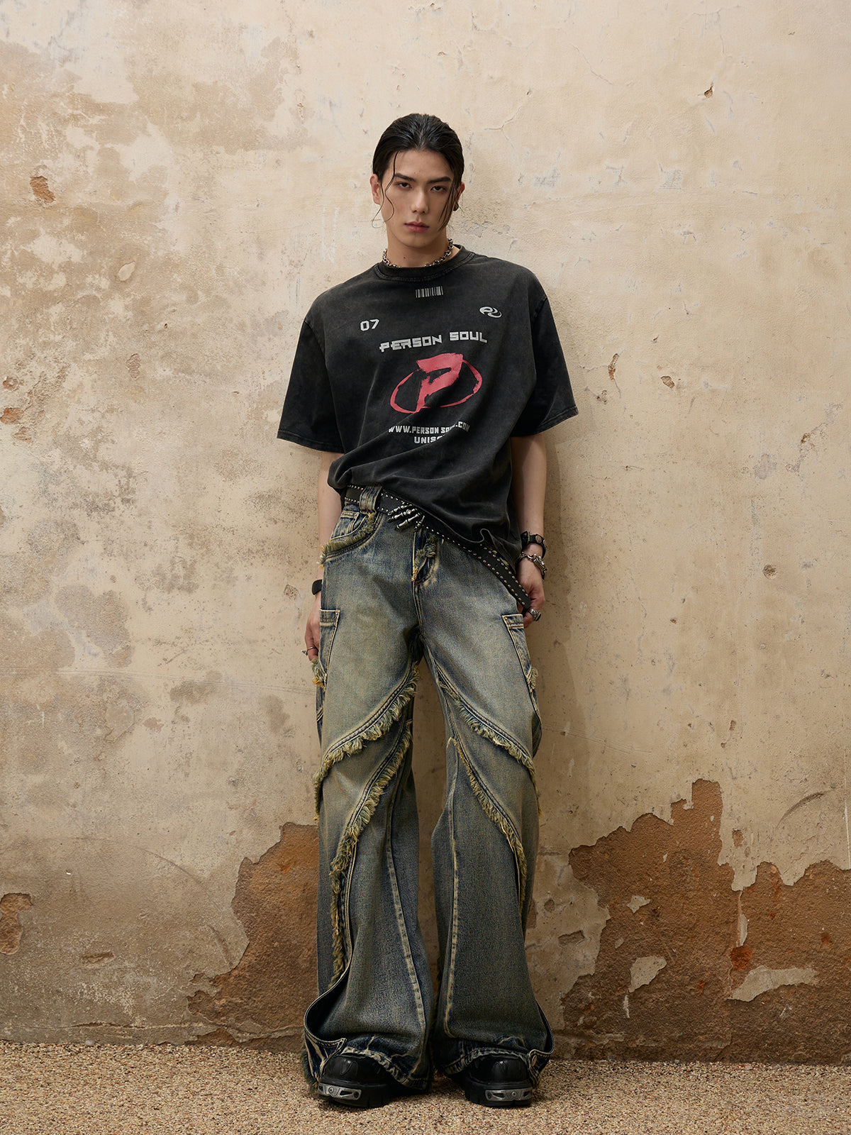 Personsoul Destructive  Denim Jeans-IYAMIUIO