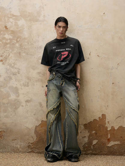 Personsoul Destructive  Denim Jeans-IYAMIUIO