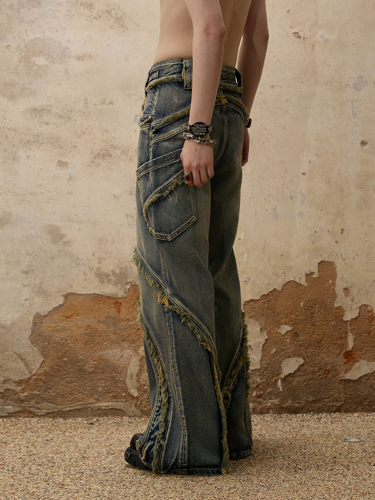 Personsoul Destructive  Denim Jeans-IYAMIUIO