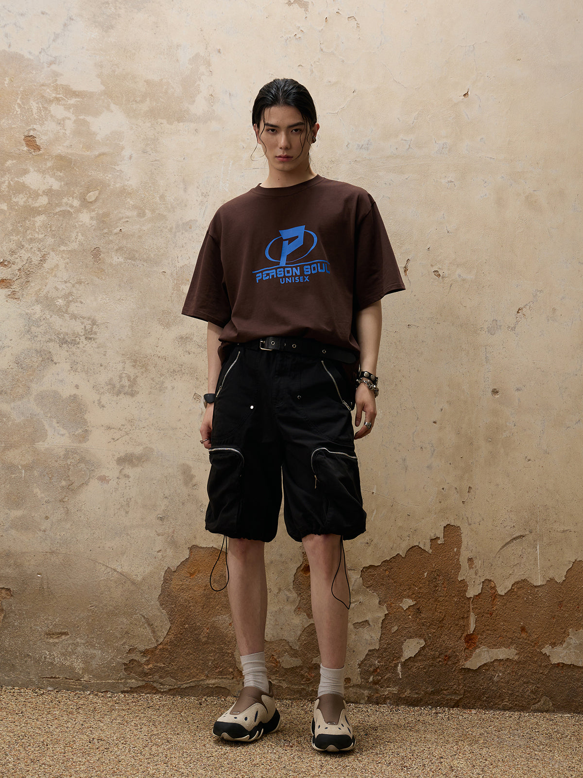 Personsoul Cargo Pocket Shorts-IYAMIUIO