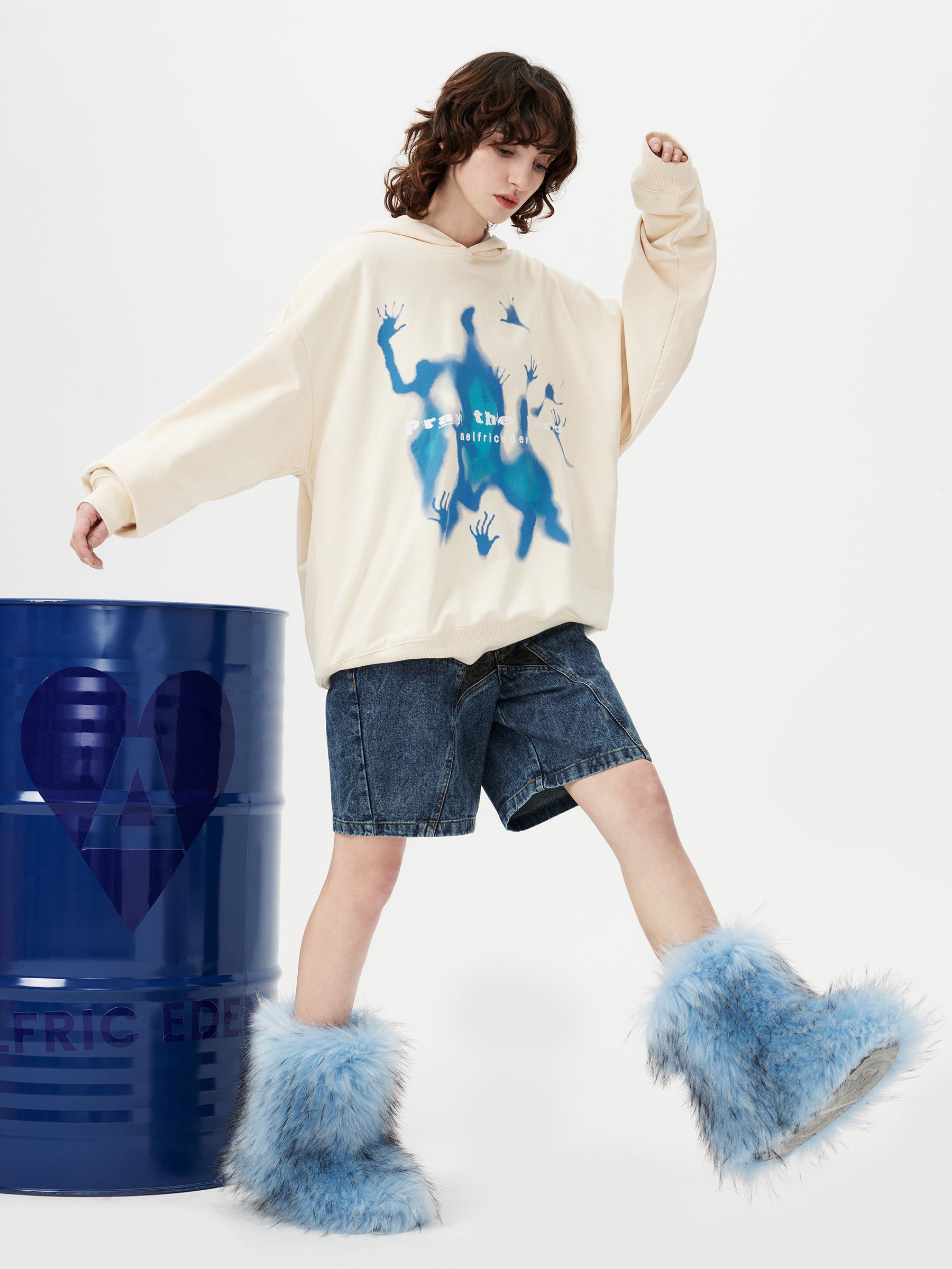 Aelfric Eden Abstraction Shadow Print Hoodie-IYAMIUIO