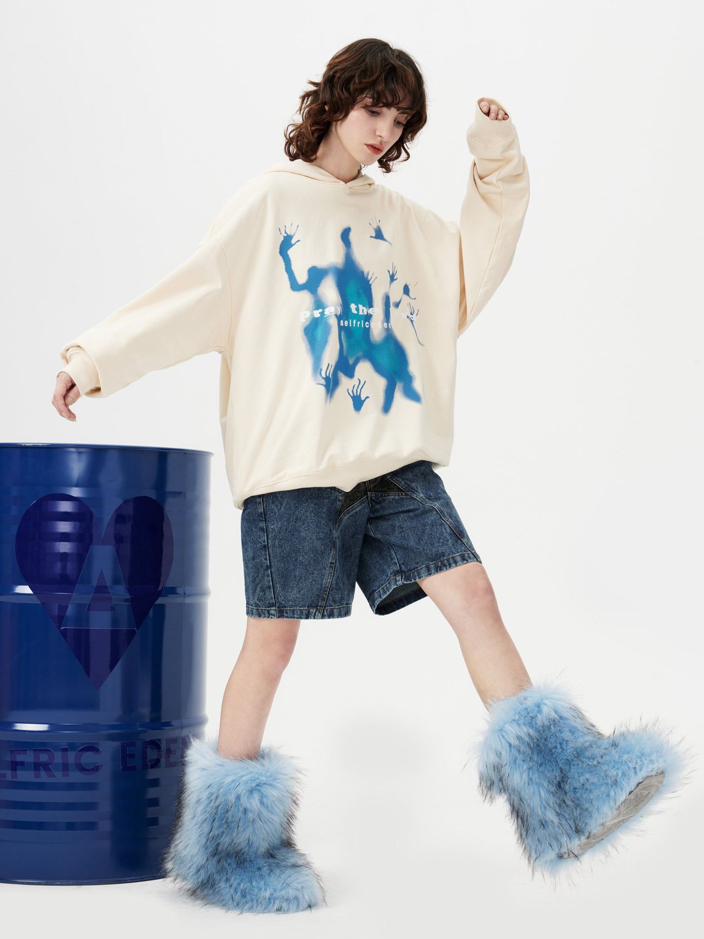 Aelfric Eden Abstraction Shadow Print Hoodie-IYAMIUIO