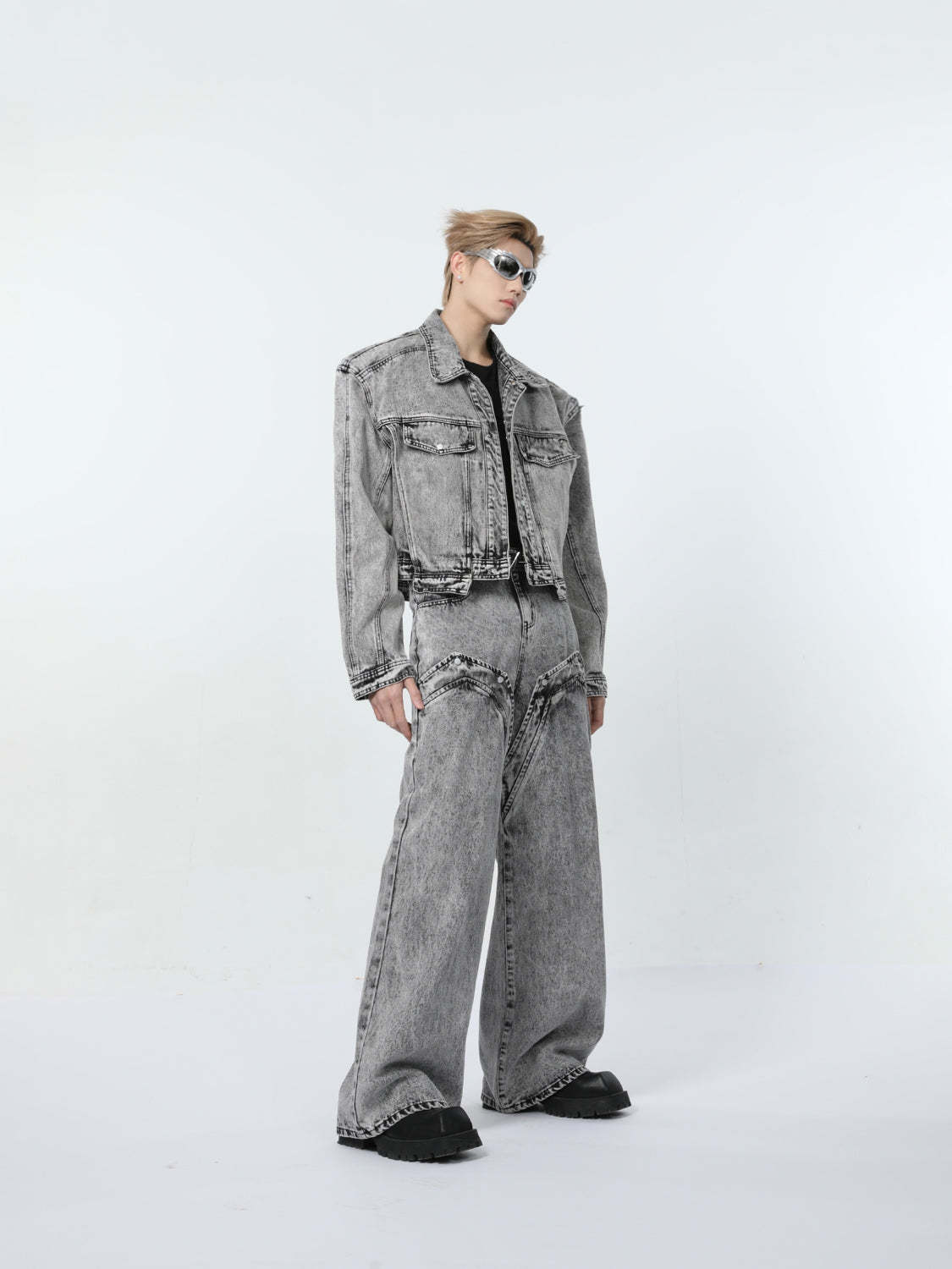 【24s March.】Retro Distressed Simple Denim Suit-IYAMIUIO