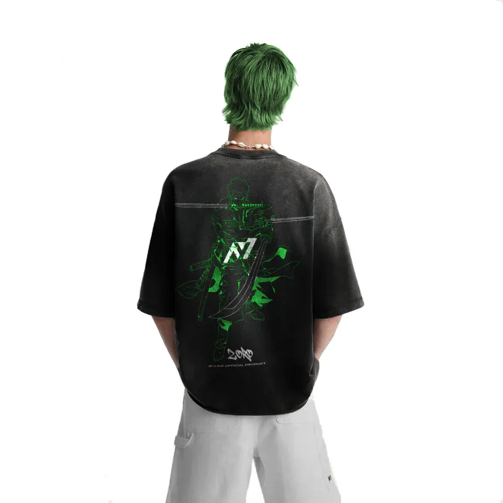 Zoro Streetwear Washed Tee-One.P-IYAMIUIO
