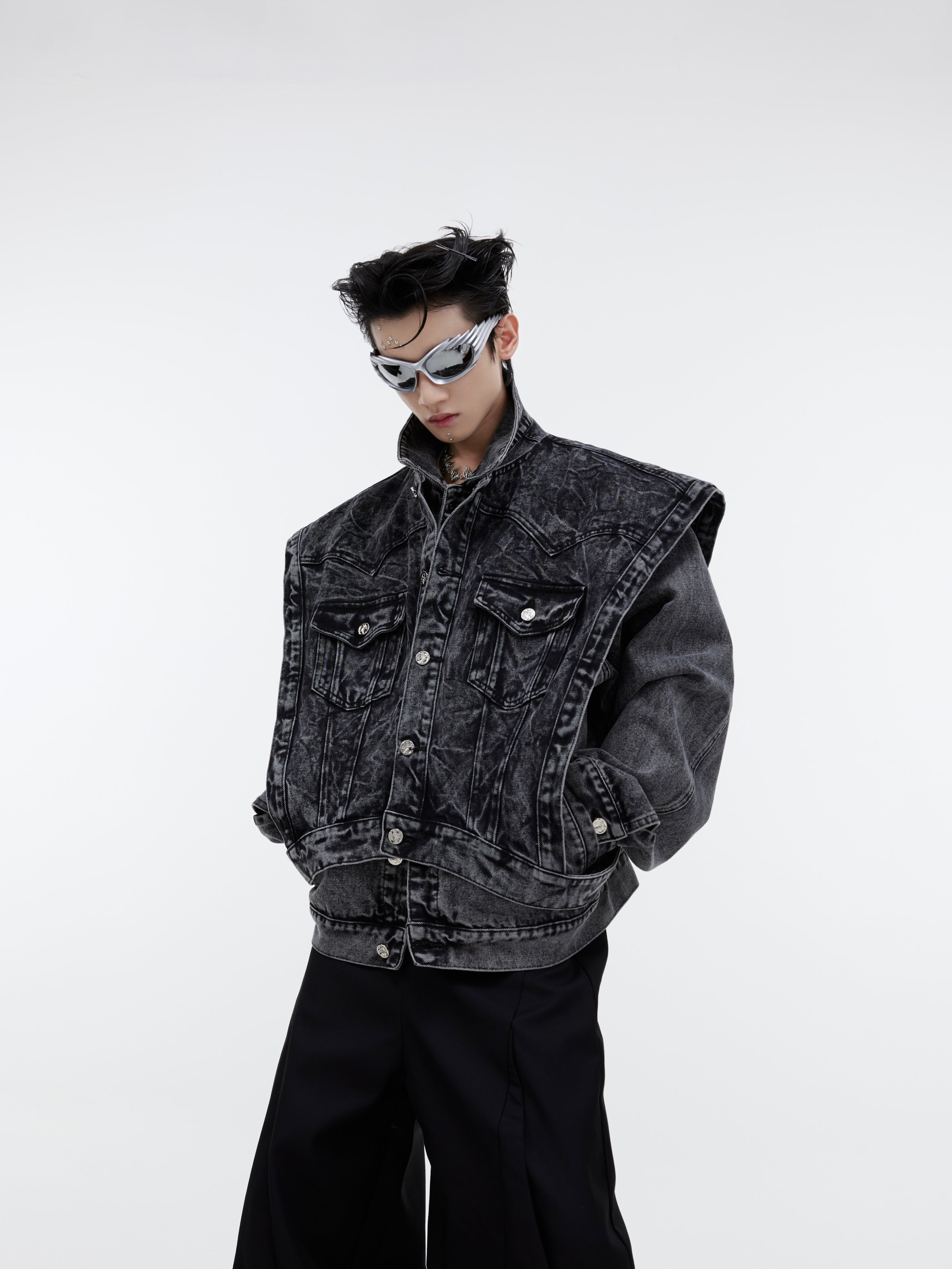 【23s September.】Detachable Two-piece Denim Vest-IYAMIUIO