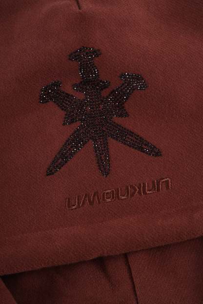 BROWN RHINESTONE HOODIE-IYAMIUIO