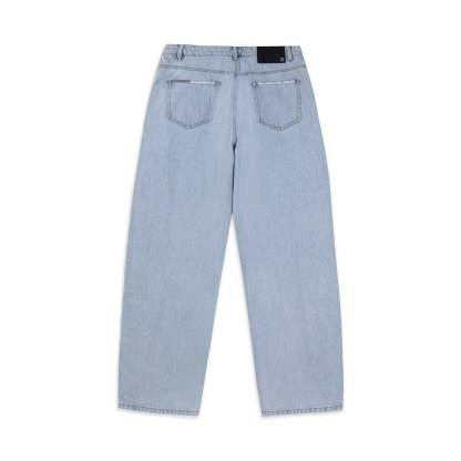 BLEACHED ZIP BAGGY DENIM-IYAMIUIO