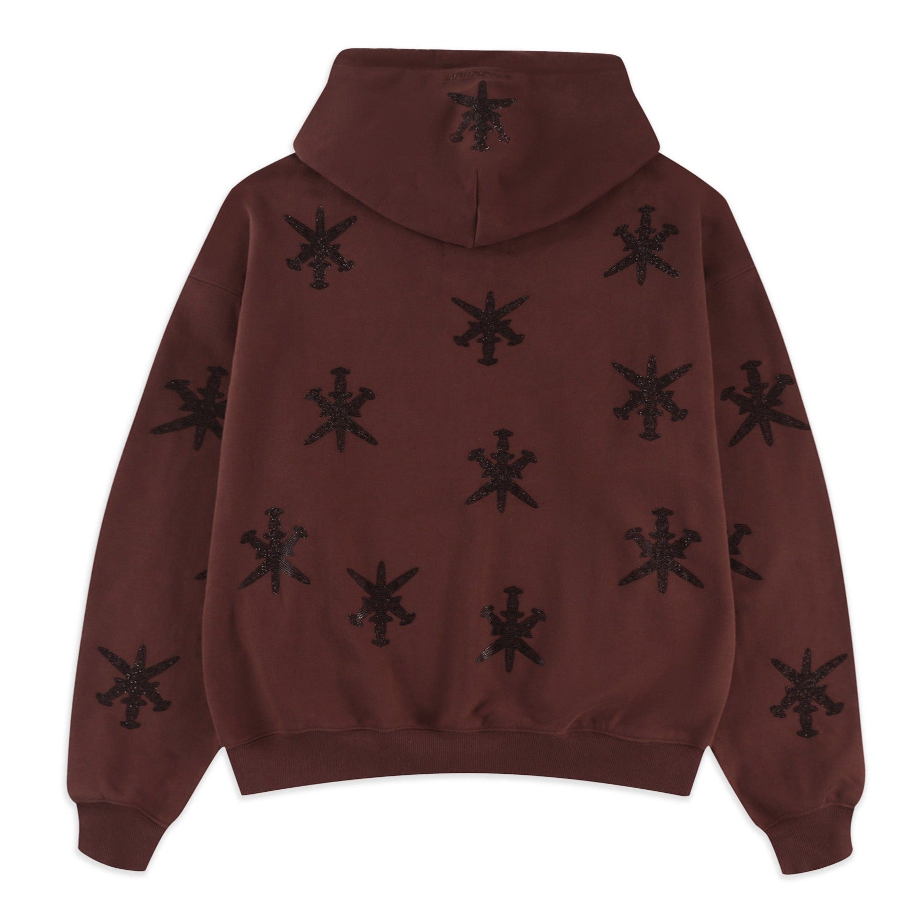 BROWN RHINESTONE HOODIE-IYAMIUIO