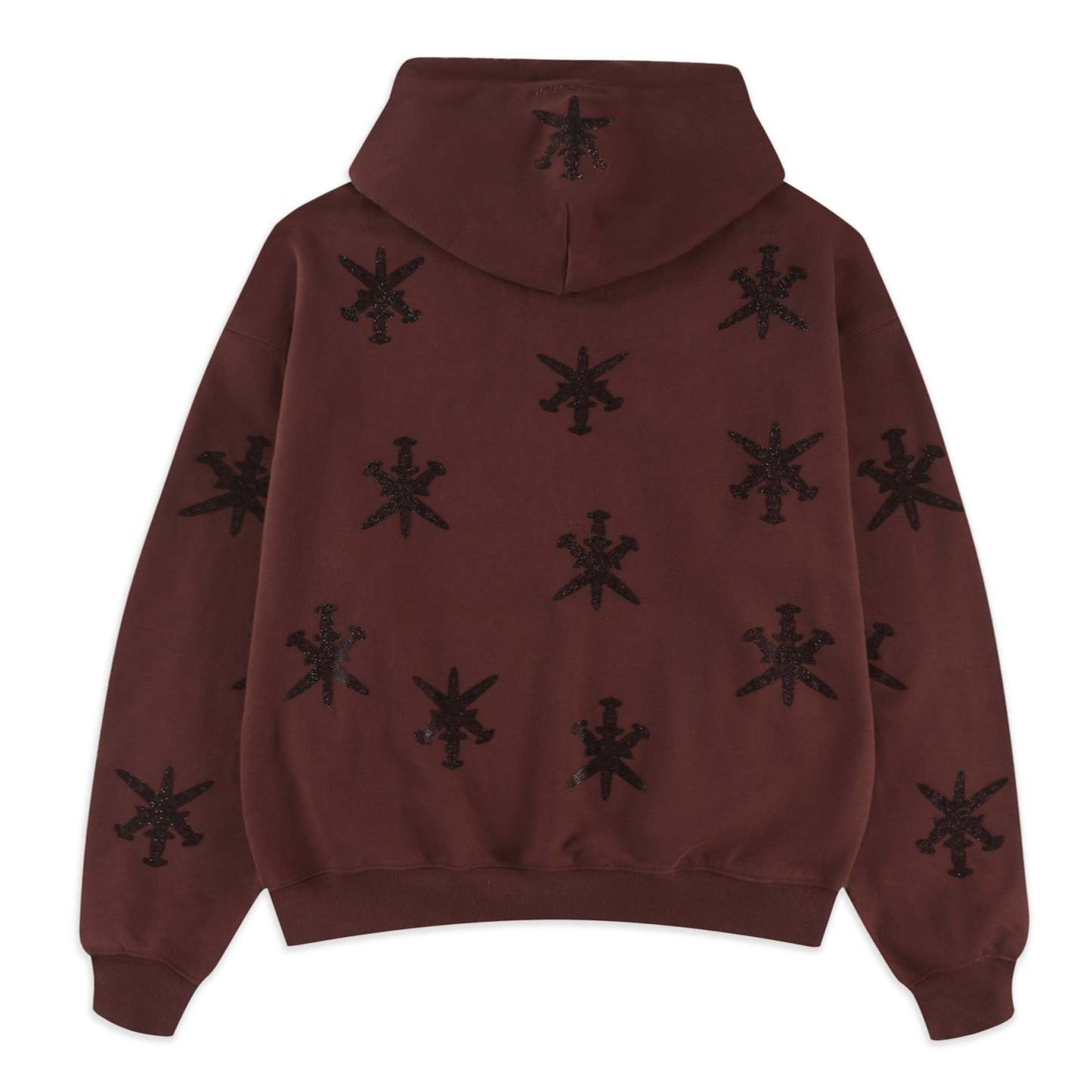 BROWN RHINESTONE HOODIE-IYAMIUIO