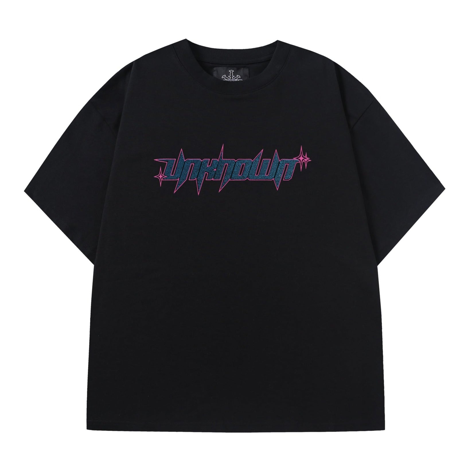 BLACK/BLUE RHINESTONE TEE-IYAMIUIO