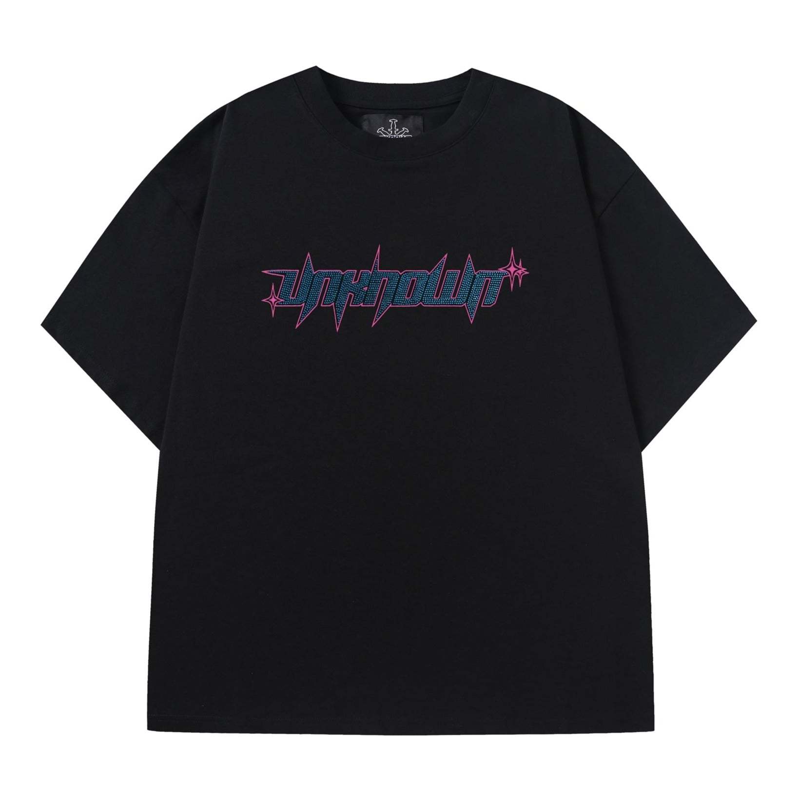 BLACK/BLUE RHINESTONE TEE-IYAMIUIO