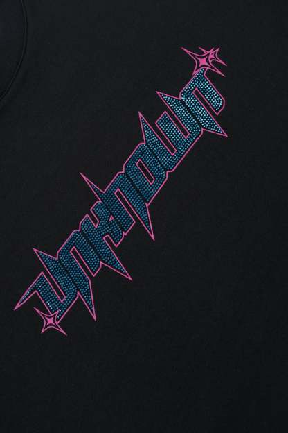 BLACK/BLUE RHINESTONE TEE-IYAMIUIO