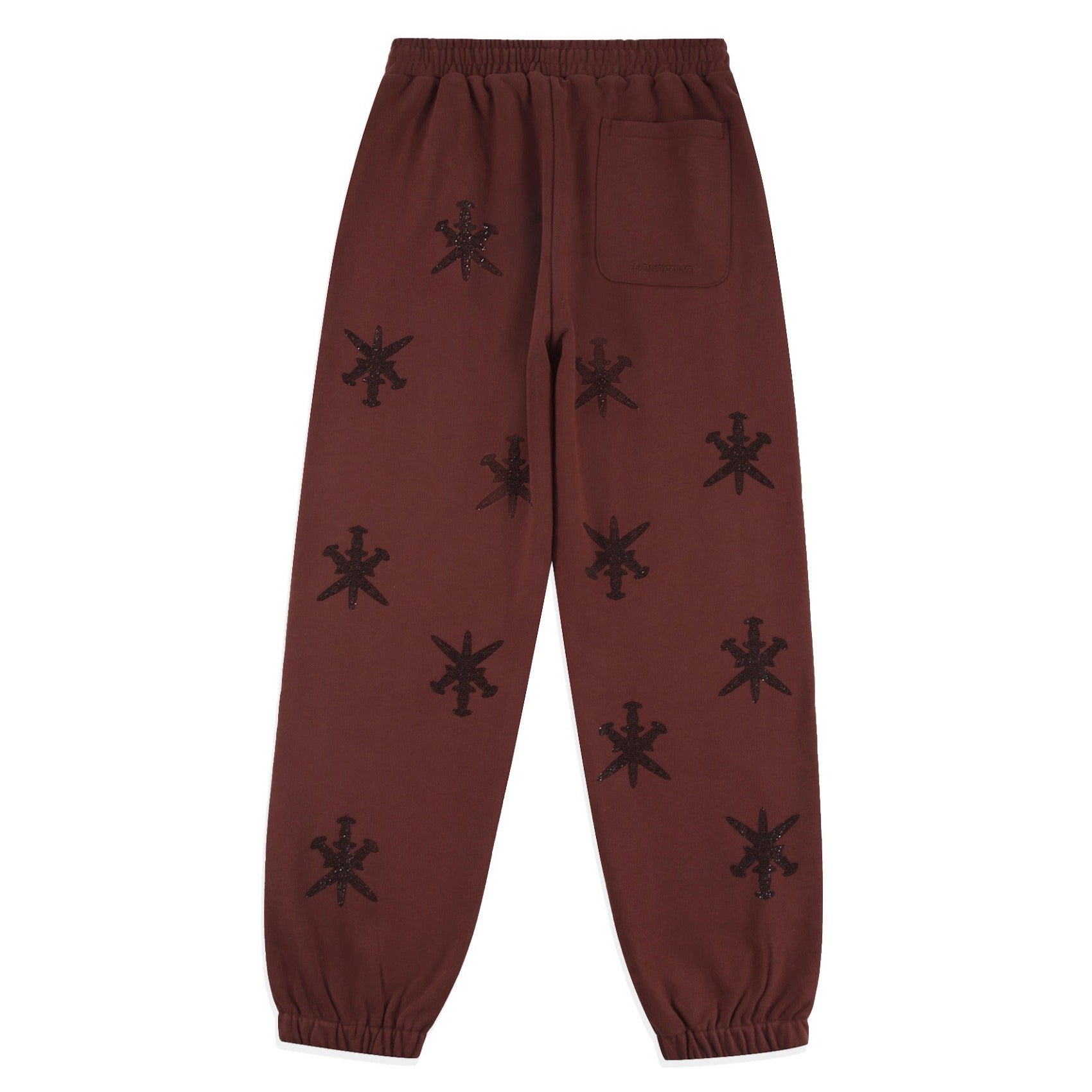 BROWN  RHINESTONE JOGGERS-IYAMIUIO