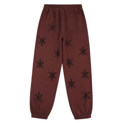 BROWN  RHINESTONE JOGGERS-IYAMIUIO