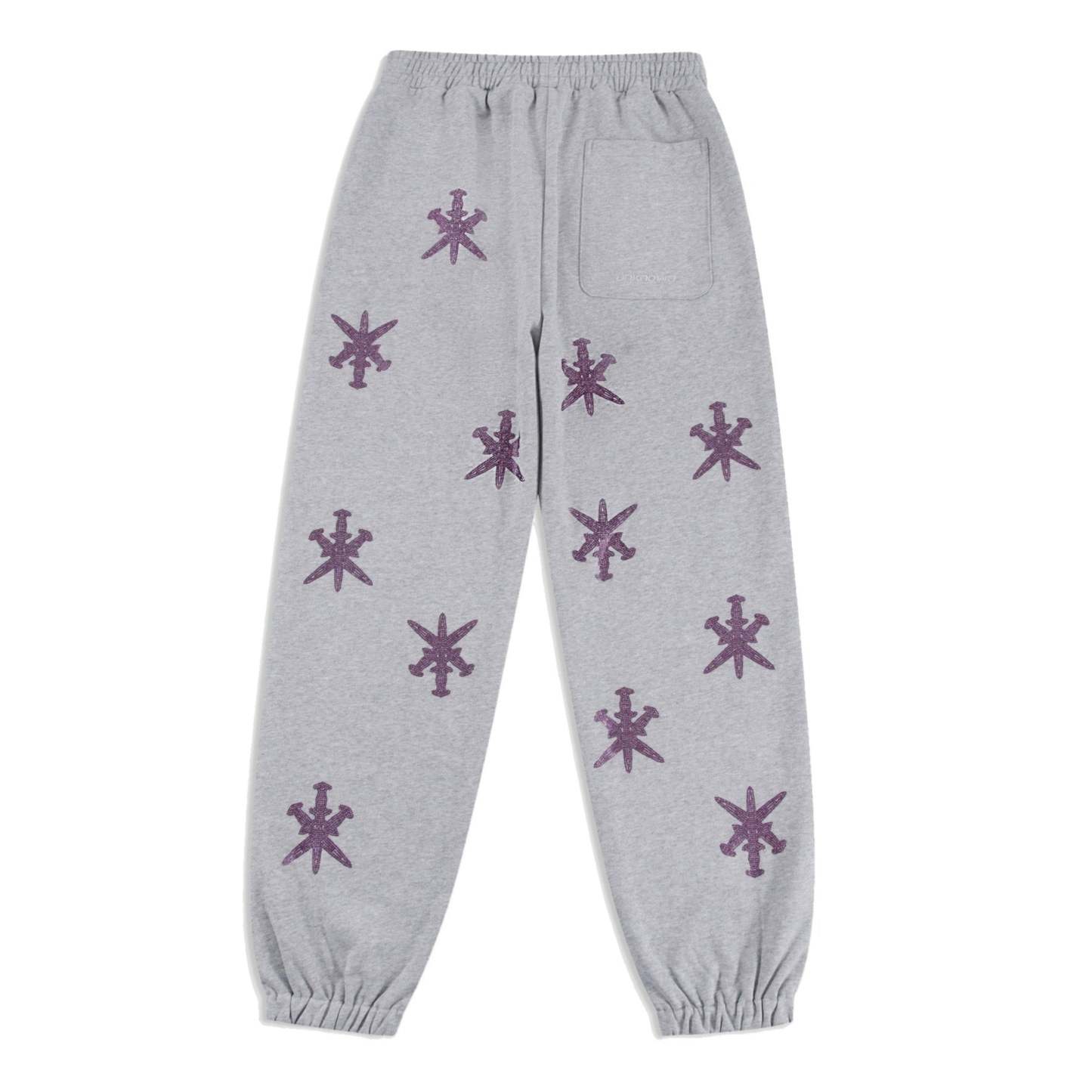 GREY PURPLE RHINESTONE JOGGERS-IYAMIUIO
