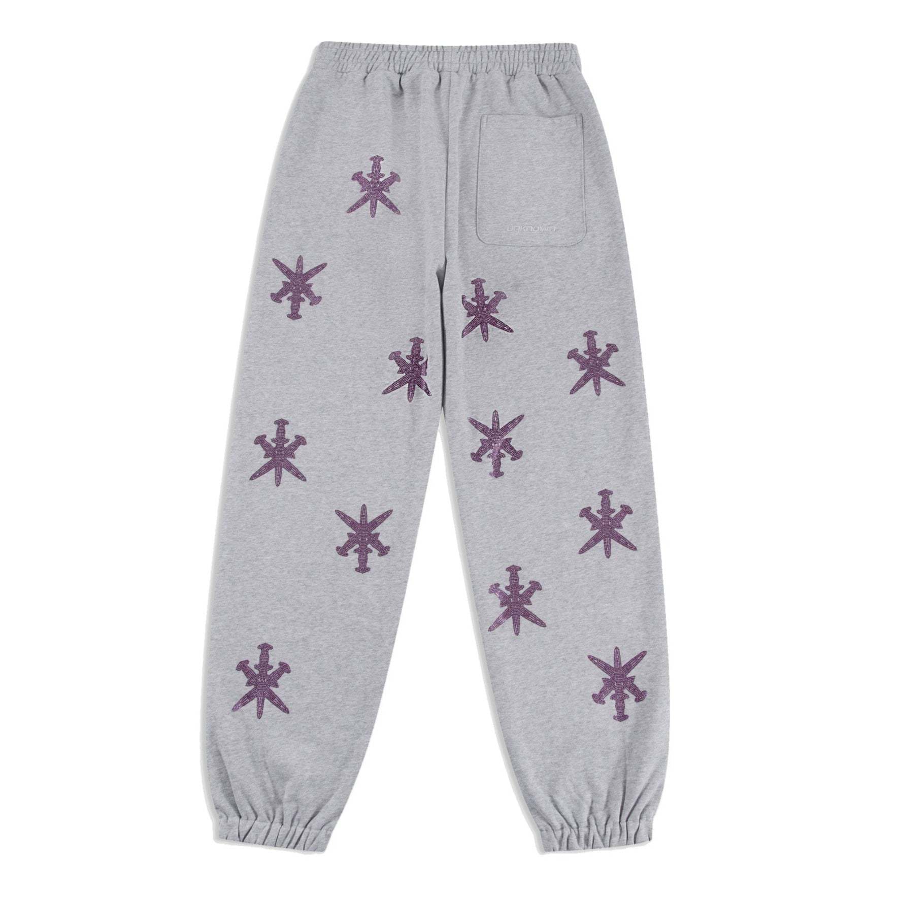 GREY PURPLE RHINESTONE JOGGERS-IYAMIUIO