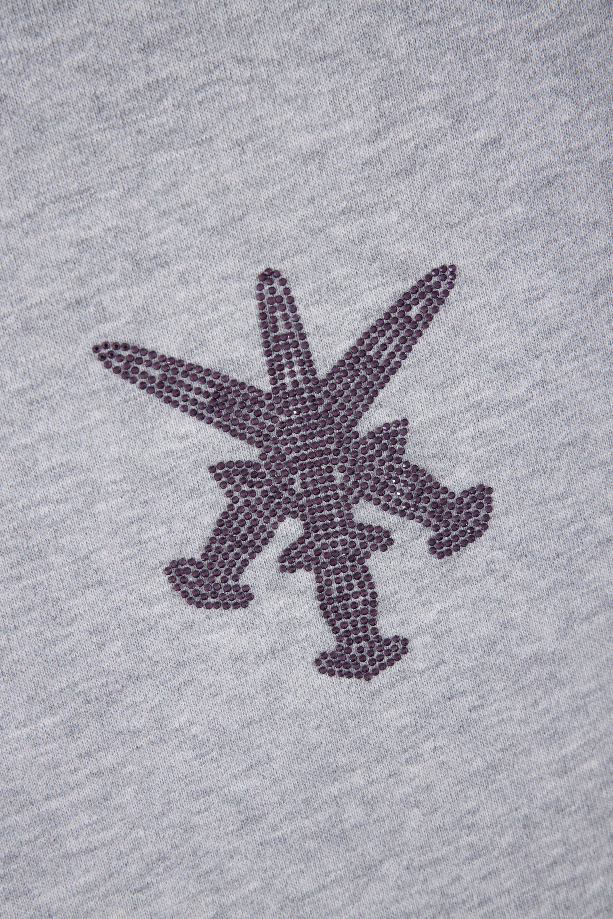 GREY PURPLE RHINESTONE HOODIE-IYAMIUIO