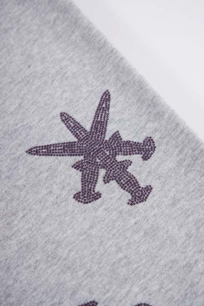 GREY PURPLE RHINESTONE JOGGERS-IYAMIUIO