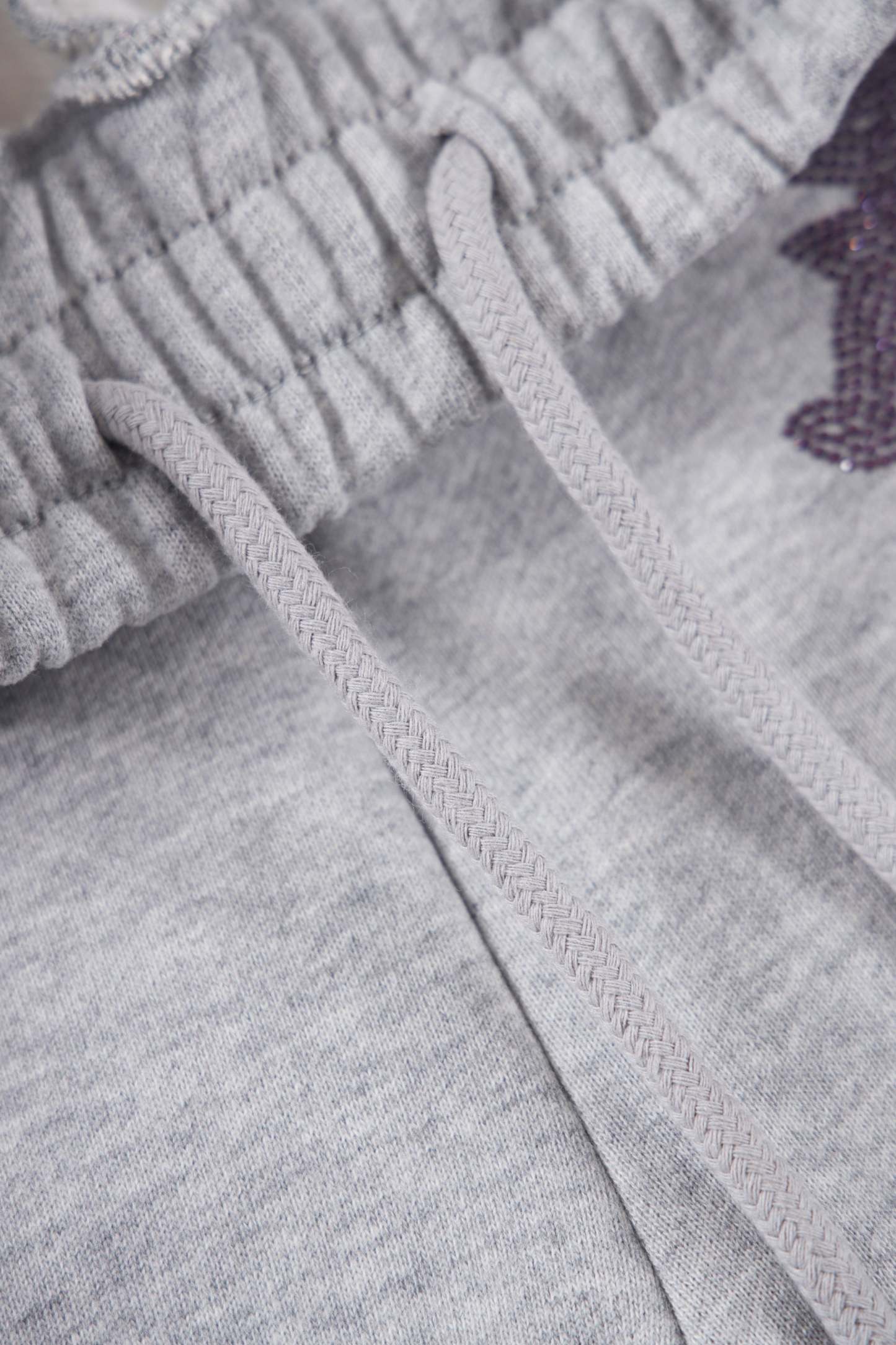 GREY PURPLE RHINESTONE JOGGERS-IYAMIUIO