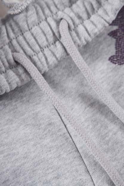 GREY PURPLE RHINESTONE JOGGERS-IYAMIUIO