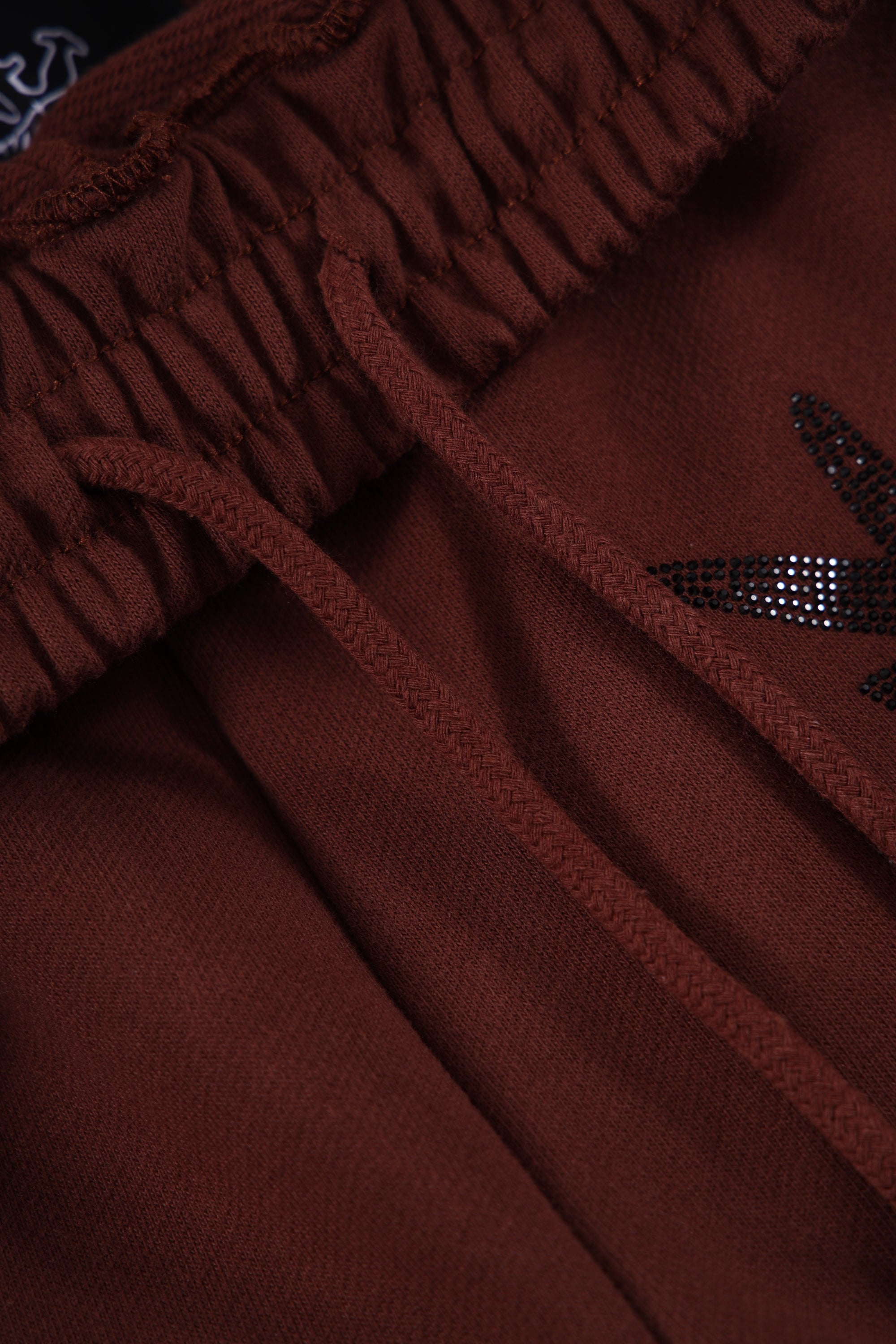 BROWN  RHINESTONE JOGGERS-IYAMIUIO