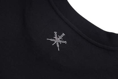 BLACK RHINESTONE TEE-IYAMIUIO