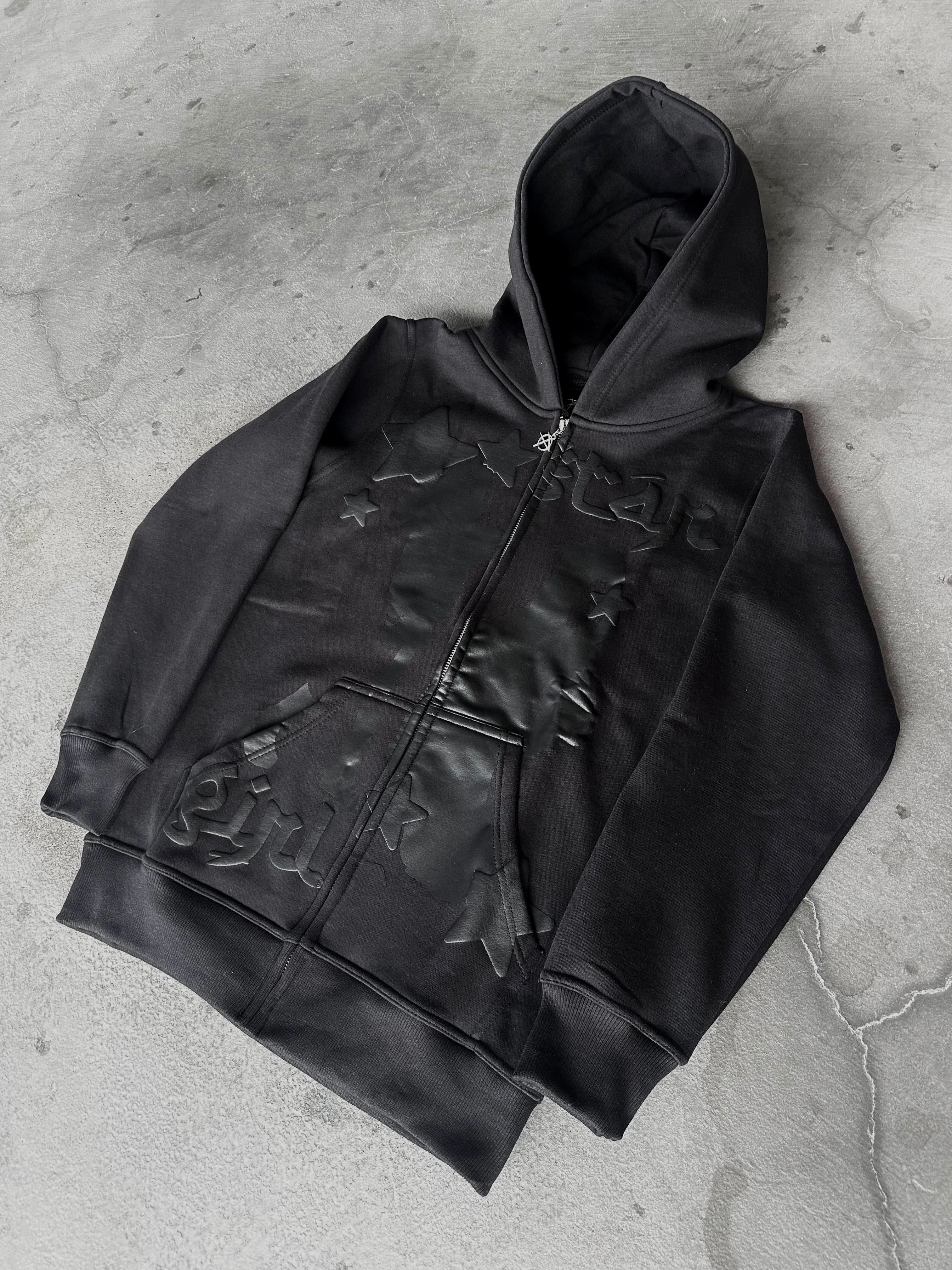 "Star Girl" Zip-Up (Black)-IYAMIUIO