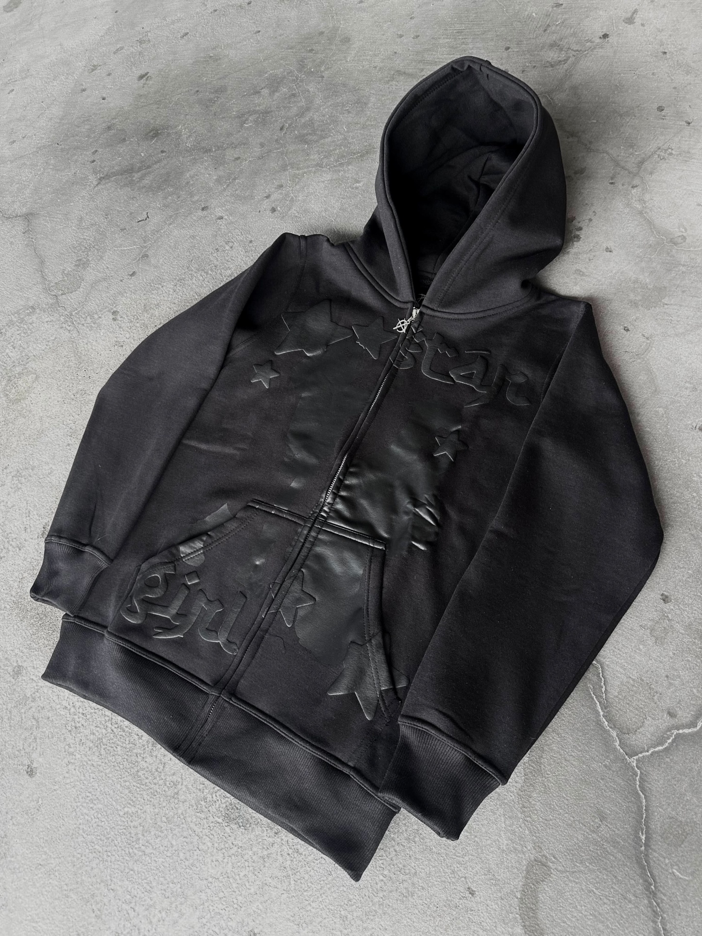 "Star Girl" Zip-Up (Black)-IYAMIUIO