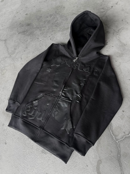 "Star Girl" Zip-Up (Black)-IYAMIUIO