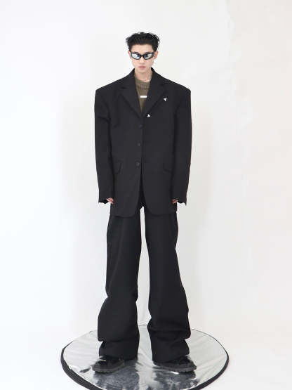 2022 High Shoulder Black Jacket-IYAMIUIO