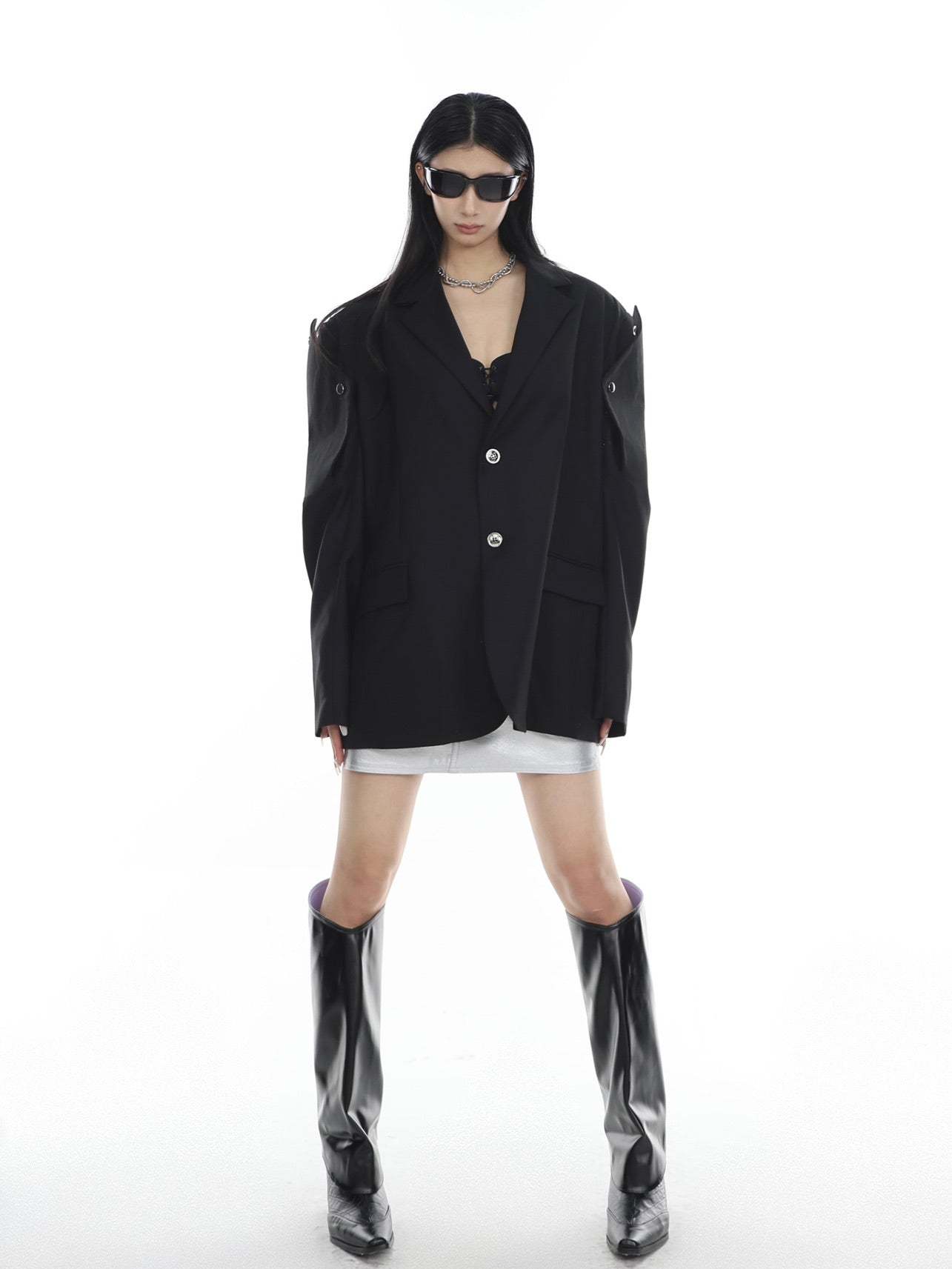 【23s July.】Button Shoulder Pad Suit-IYAMIUIO