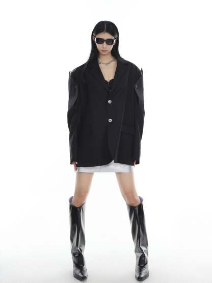 【23s July.】Button Shoulder Pad Suit-IYAMIUIO