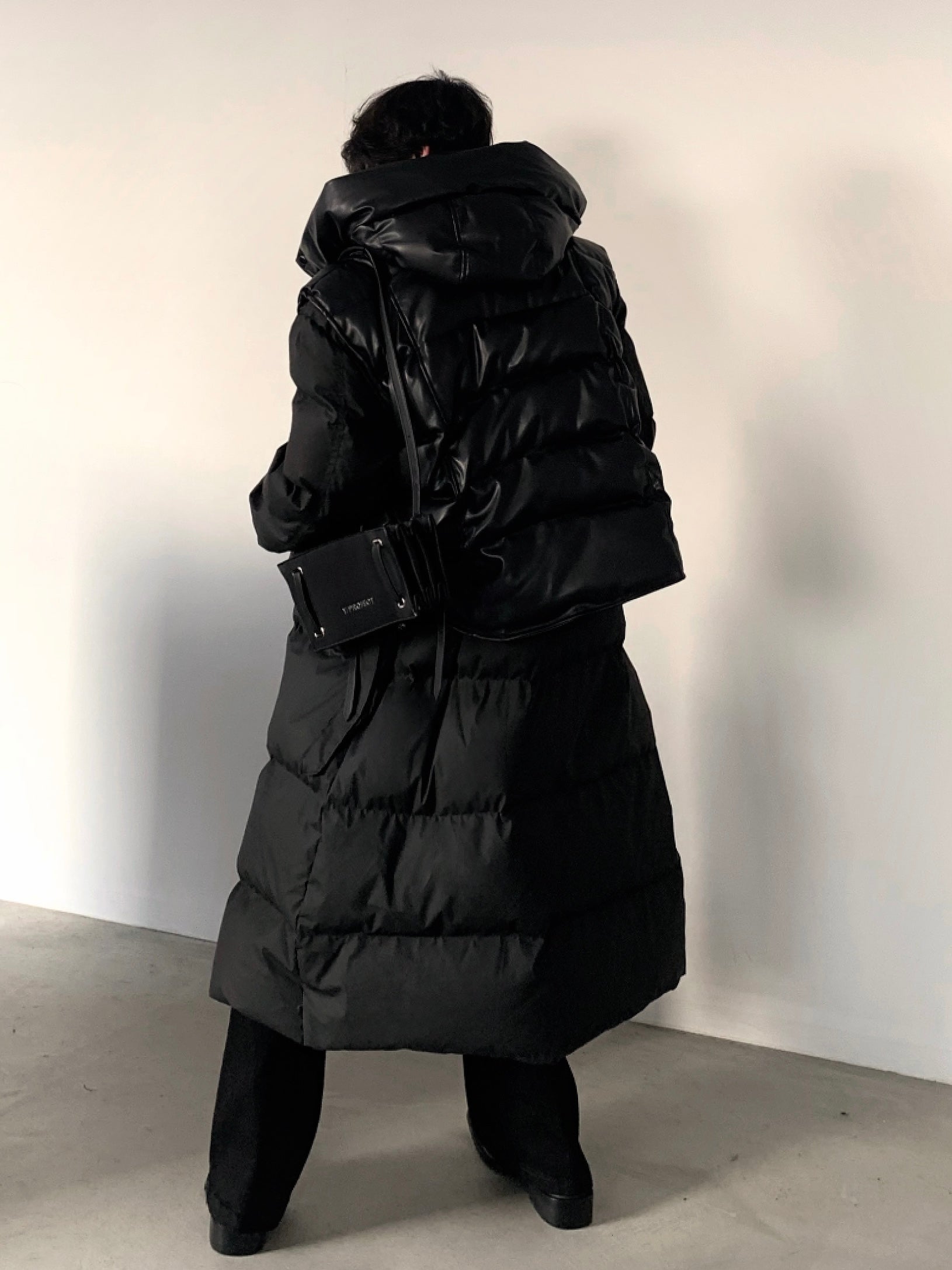 【23s December.】Hooded Leather Vest Two-piece Long Down Jacket-IYAMIUIO