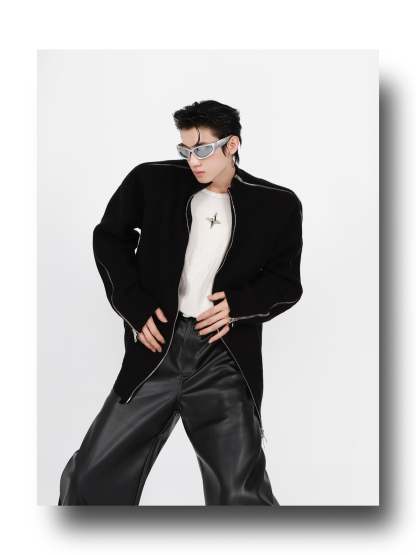 Stitching Sweater-IYAMIUIO