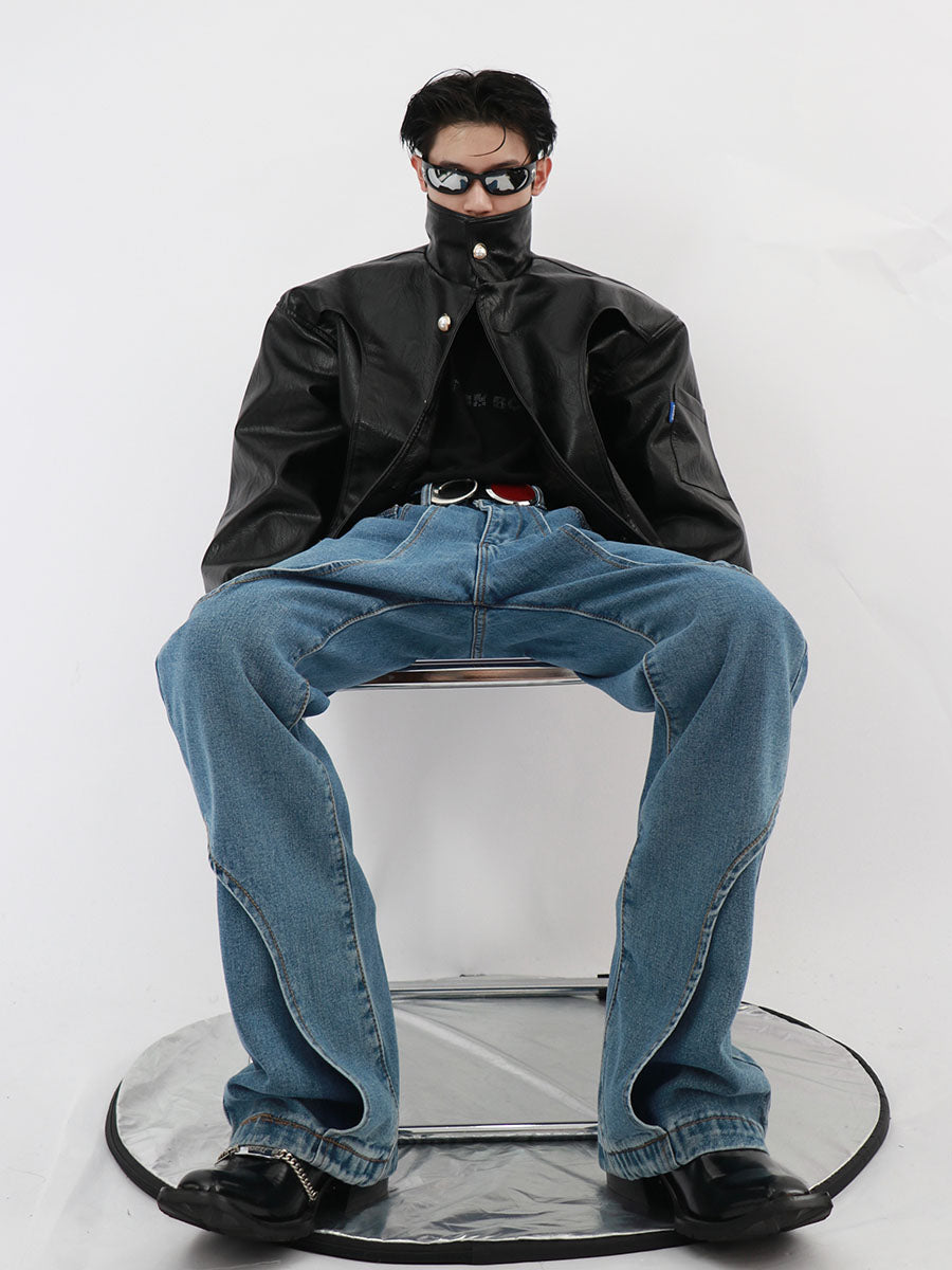 Double Layer Design Jeans-IYAMIUIO