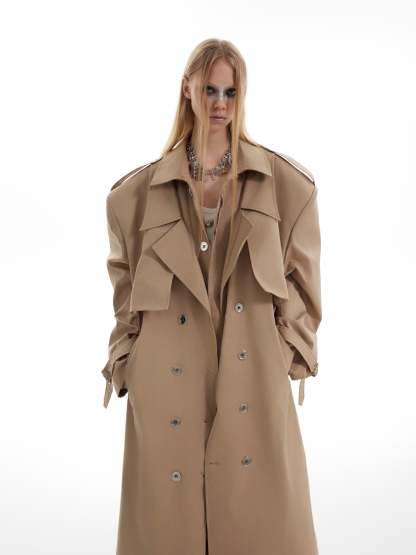 【24s Oct.】Double-Breasted Trench Coat-IYAMIUIO