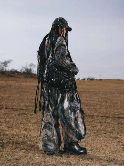 Graffiti Mud Wash Baggy Jeans (only 60 pieces)-IYAMIUIO