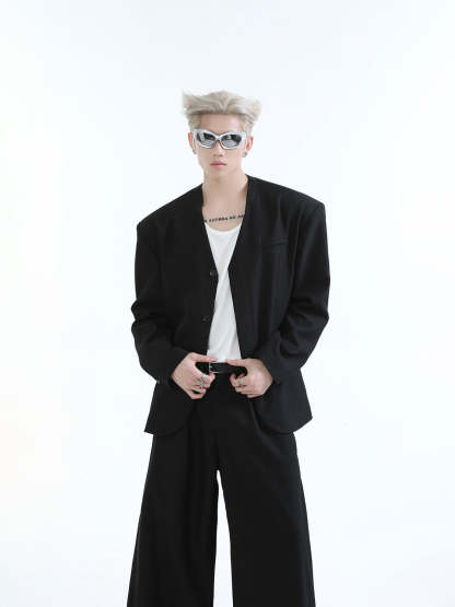 【24s Aug.】Casual Simple Large V-neck Suit-IYAMIUIO