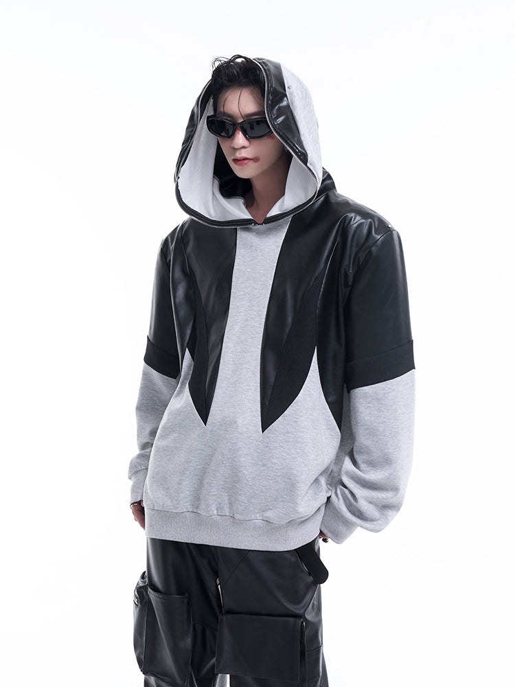 【24s Sep.】PU Leather Hoodie Jacket-IYAMIUIO
