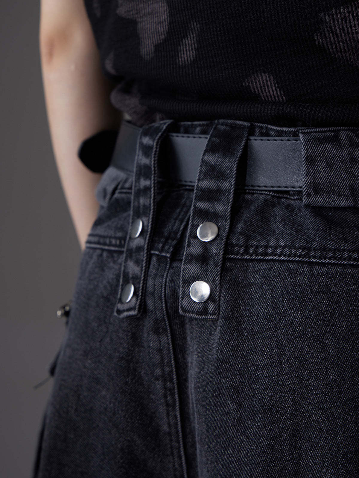 【24s June.】Patchwork Multi-pocket Cargo Jeans-IYAMIUIO