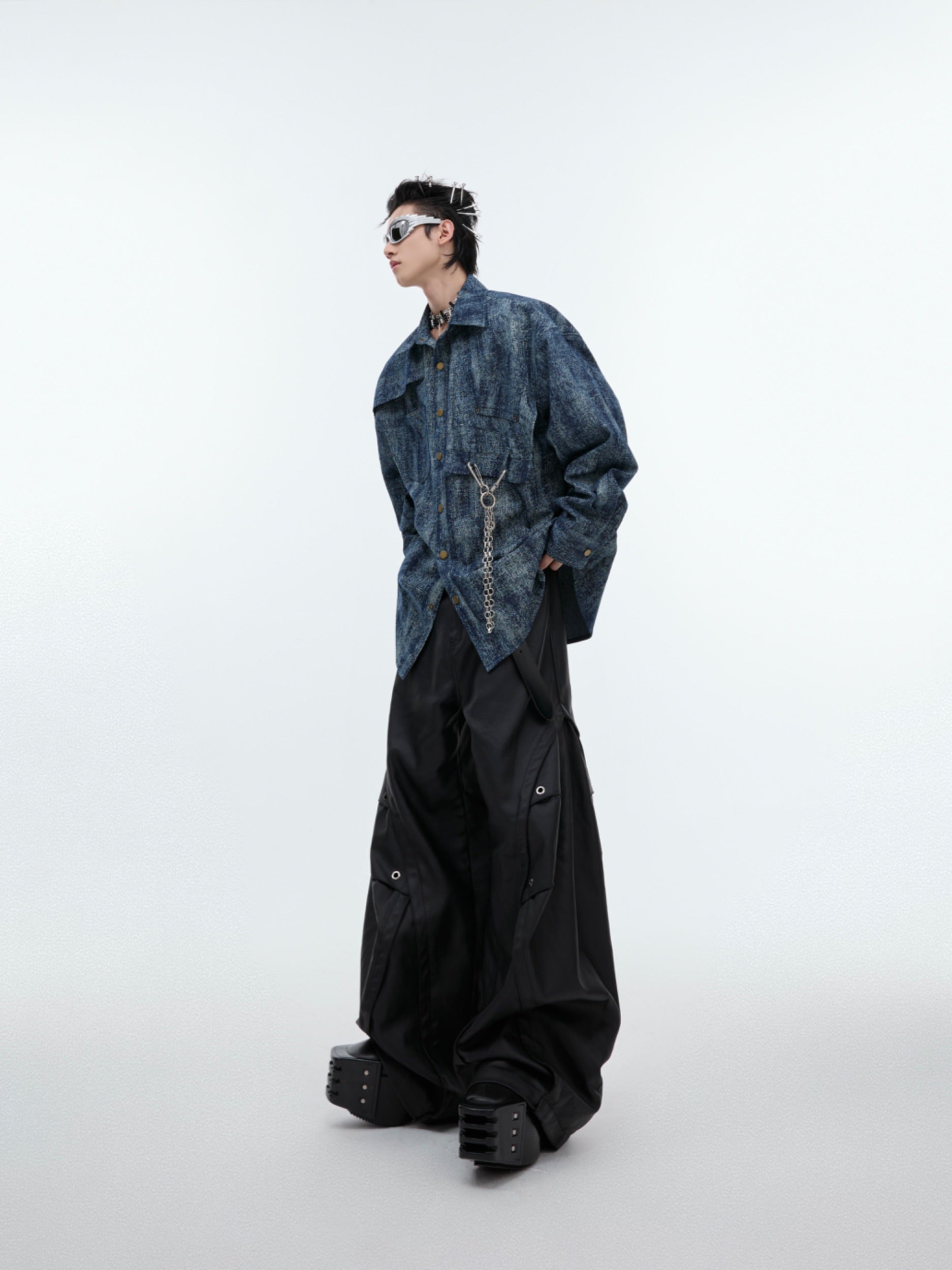 【24s Sep.】Deconstructed Distressed Gradient Vintage Shirt-IYAMIUIO
