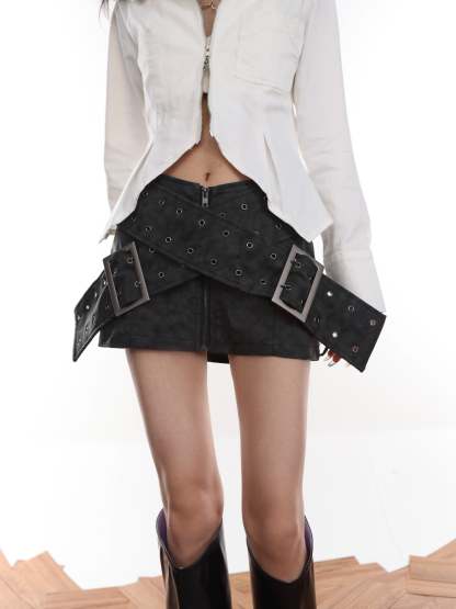 【23s July.】Punk Low Waist Skirt-IYAMIUIO