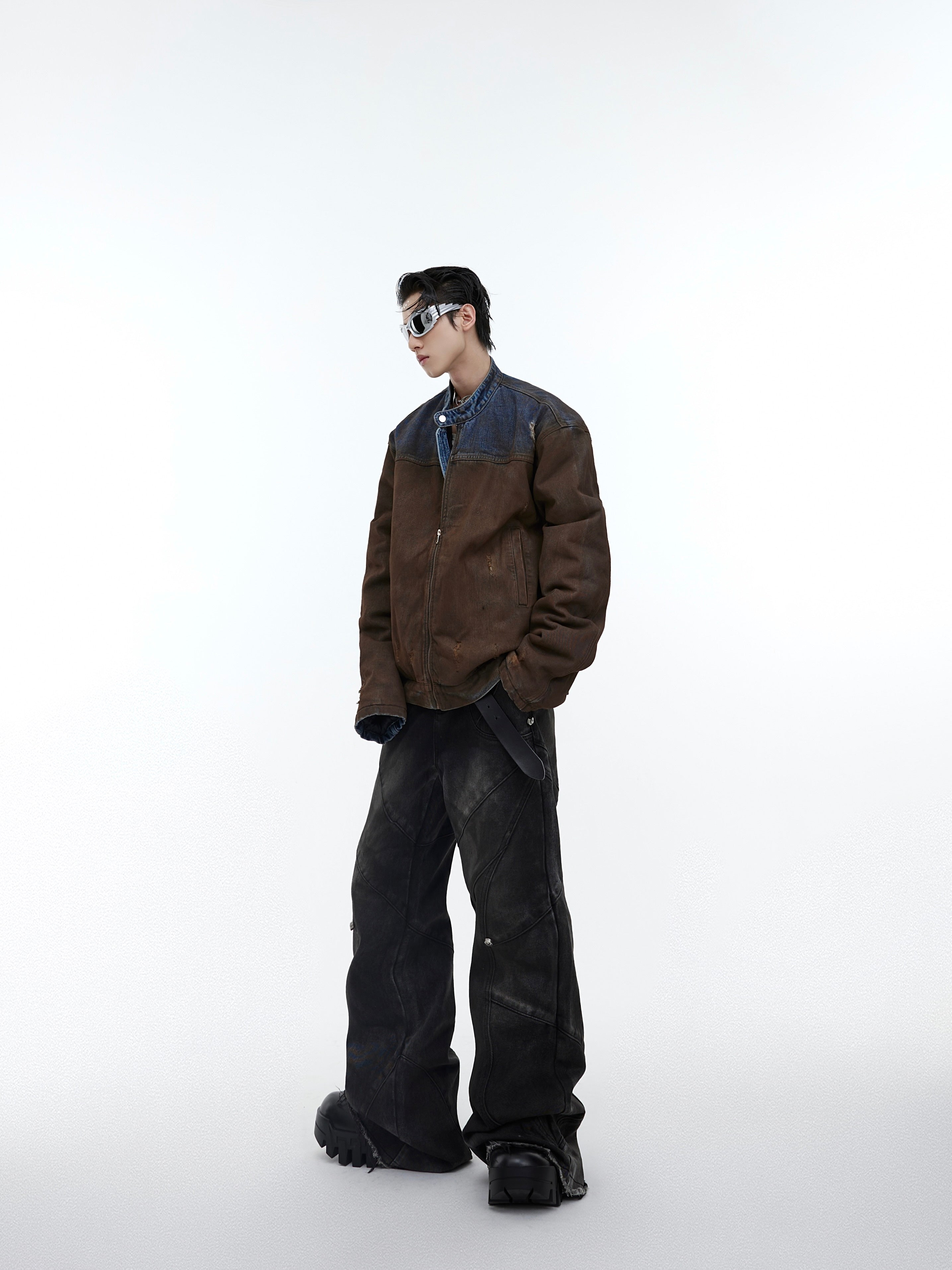 【23s November.】Wasteland Distressed Washed Denim Jacket-IYAMIUIO